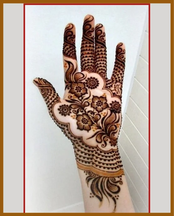 Full Hand Floral Aesthetic Front Hand Mehndi Design